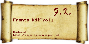 Franta Károly névjegykártya