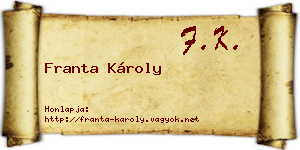 Franta Károly névjegykártya