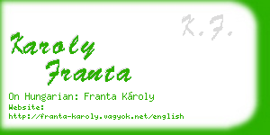 karoly franta business card